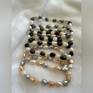 Fresh water pearl bracelet set 6 pieces with different colored pearls